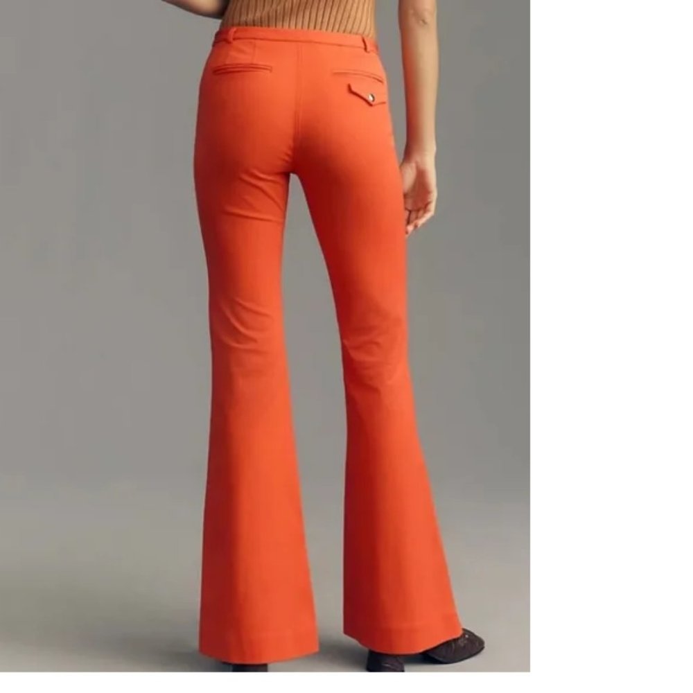 anthropologie MAEVE Stretch Bootcut Trouser SIZE 8 red new nwt - Picture 3 of 6